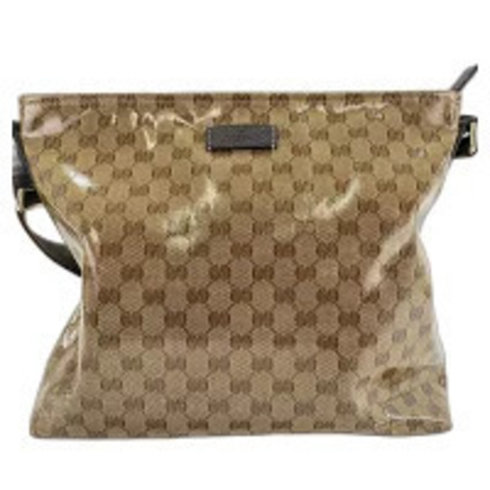 Gucci GG Crystal messenger bag brown coated monogram leather